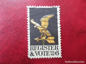 Sellos: -estados unidos, 1968, invitacion a la inscripcion y al voto, Yvert 847